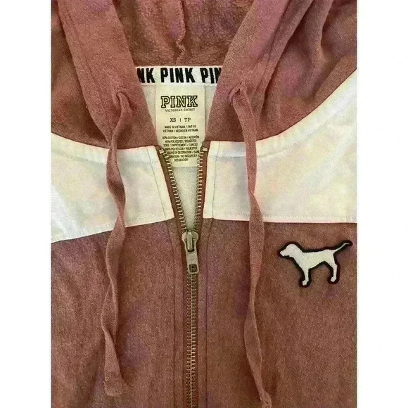 Victoria's Secret Pink Dog Hoodie Sweater Floral Print vintage y2k Jacket - Picture 2 of 6